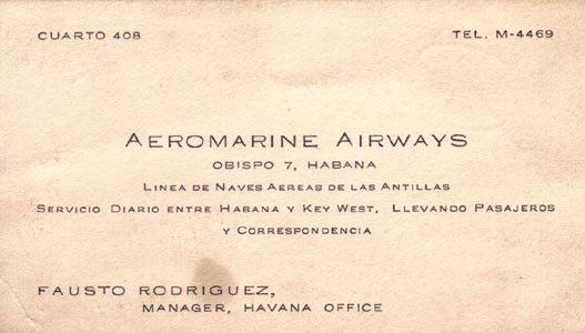 Aeromarine business card