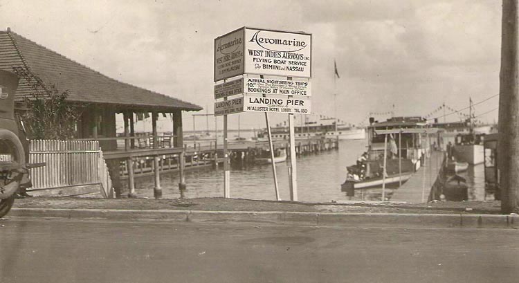 Aeromarine West Indies Airways billboard sign in Miami, 1921