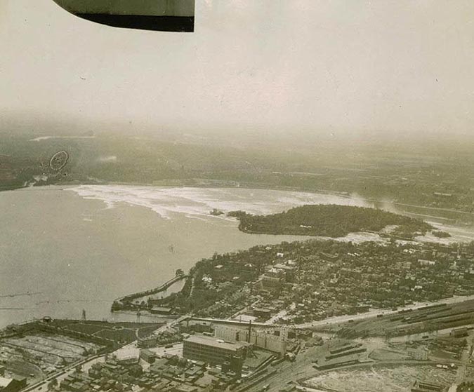 View from an Aeromarine Model 75 over Niagara Falls