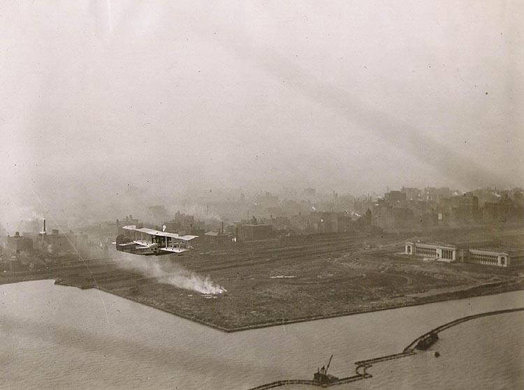 Aeromarine Model 75 'Santa Maria' over Lake Michigan during the Pageant of Progress exposition, 1921