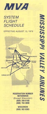 Buy 4 MVA Mississippi Valley Airlines system timetable 1/4/81 6113 save 25% 