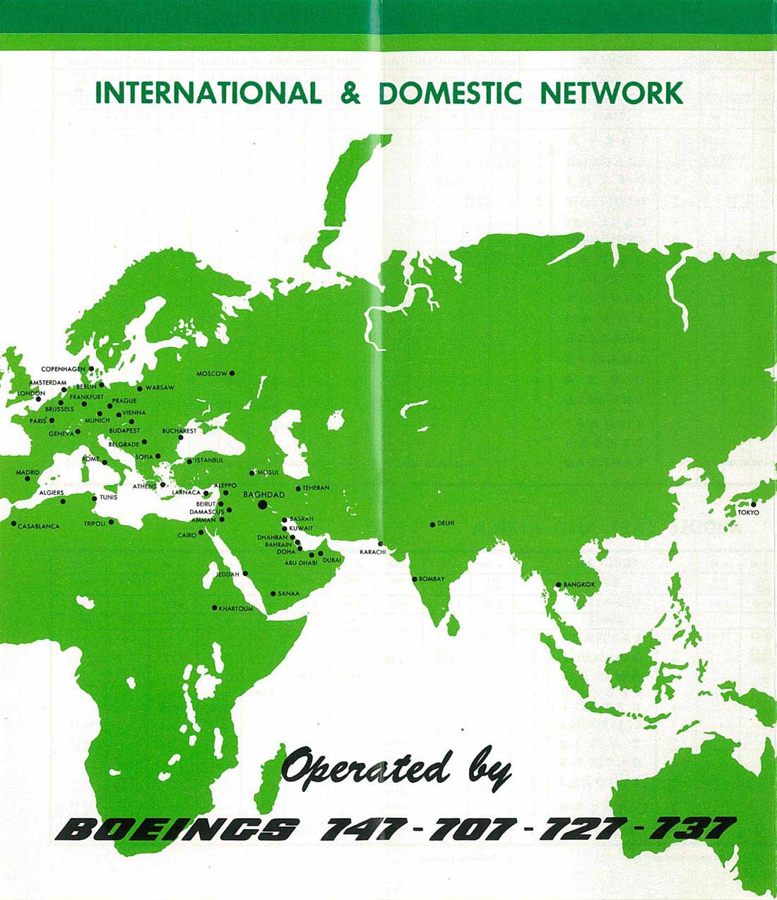 iraqi airways destination map route map map route
