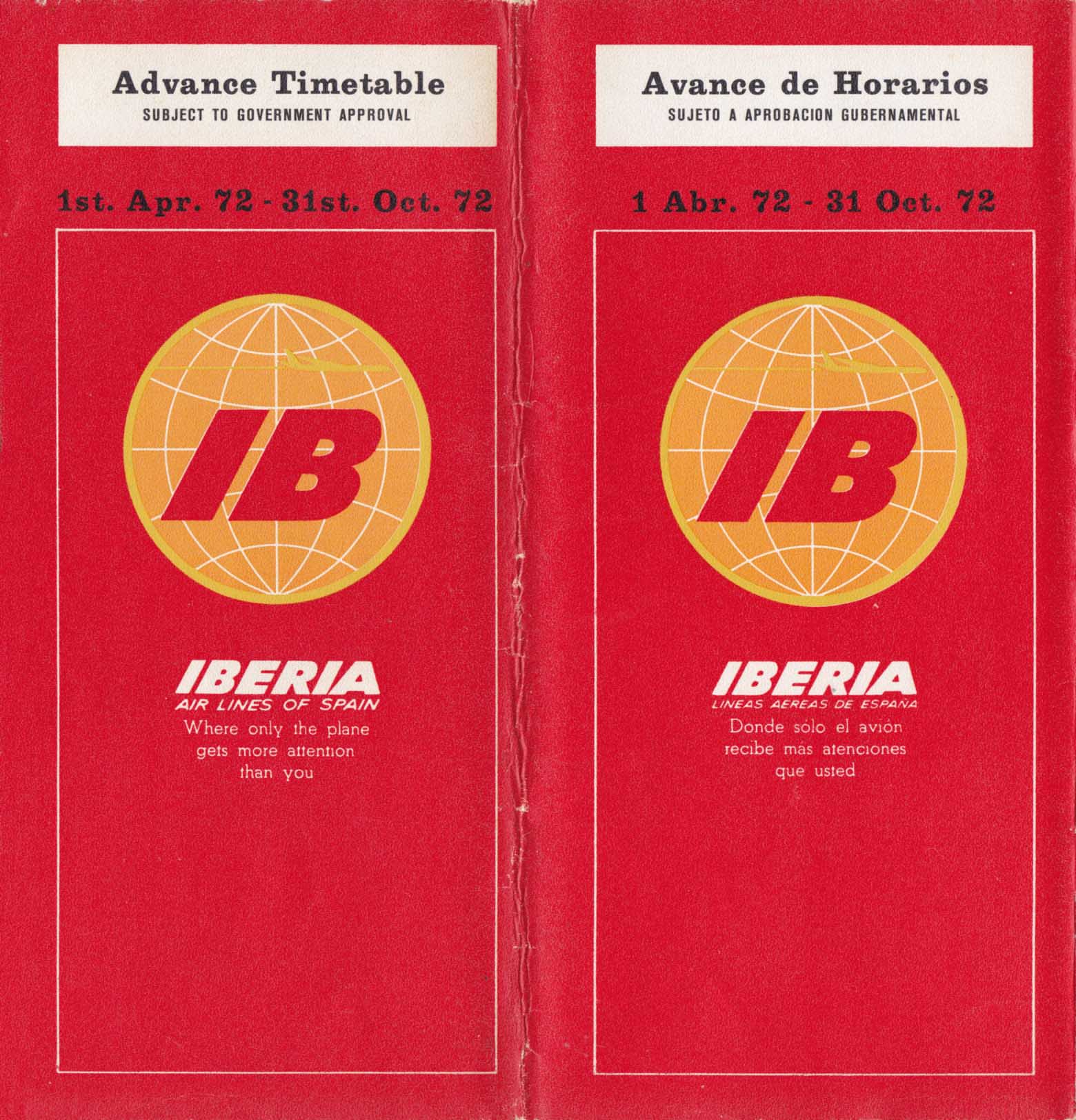 Cuando los horarios y las tarifas de Iberia eran de papel