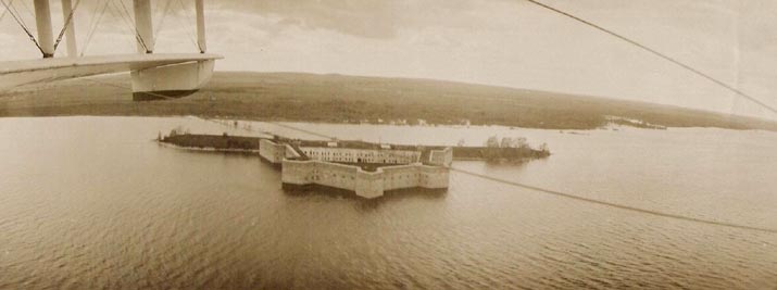 Panorama view of Fort Montgomery from an Aeromarine Model 75