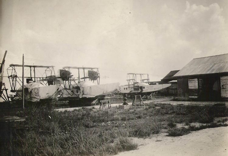 Aeromarine Model 75s stored for the summer at Key West