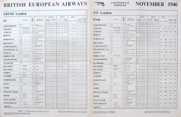 London Vintage BEA Timetable V13 To Isle Of Man Liverpool From 01-10-1950 